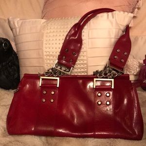 MAXX NEW YORK VINTAGE RED LEATHER BAG